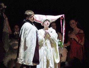 Danny Schaffer and Eric Rooney at the wedding of Sir Lancelot and Prince Herbert at Shenandoah Valley High School’s Spamalot