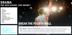 New School for Drama home page