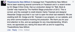 TheatreWorks Facebook post