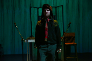 Ari Fliakos in Wooster Group’s production of Pinter’s The Room (photo by Paula Court)