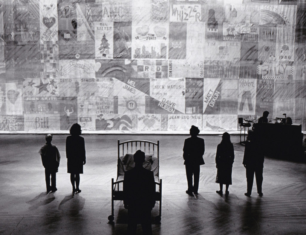 The final scene of March of the Falsettos & falsetto land at Hartford Stage, 1991 (Photo by T. Charles Erickson)